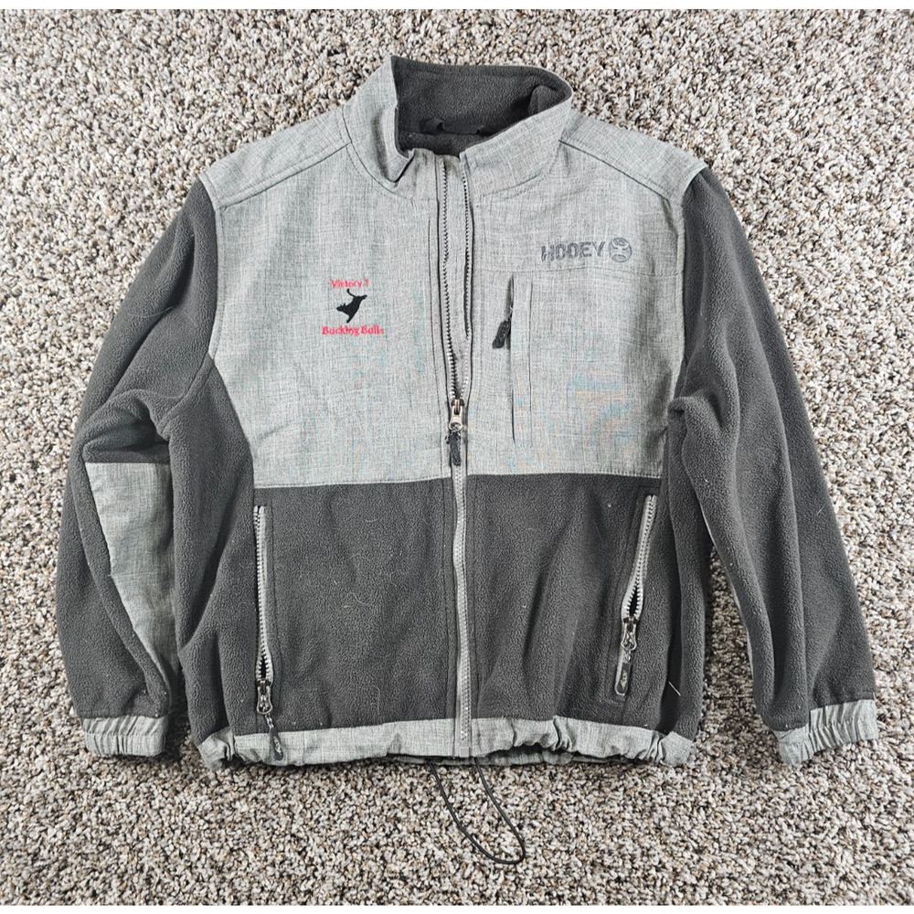 Hooey Boys Sz L Zip Up Soft Shell Jacket Gray Rodeo Western